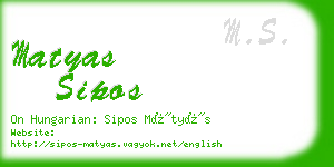 matyas sipos business card